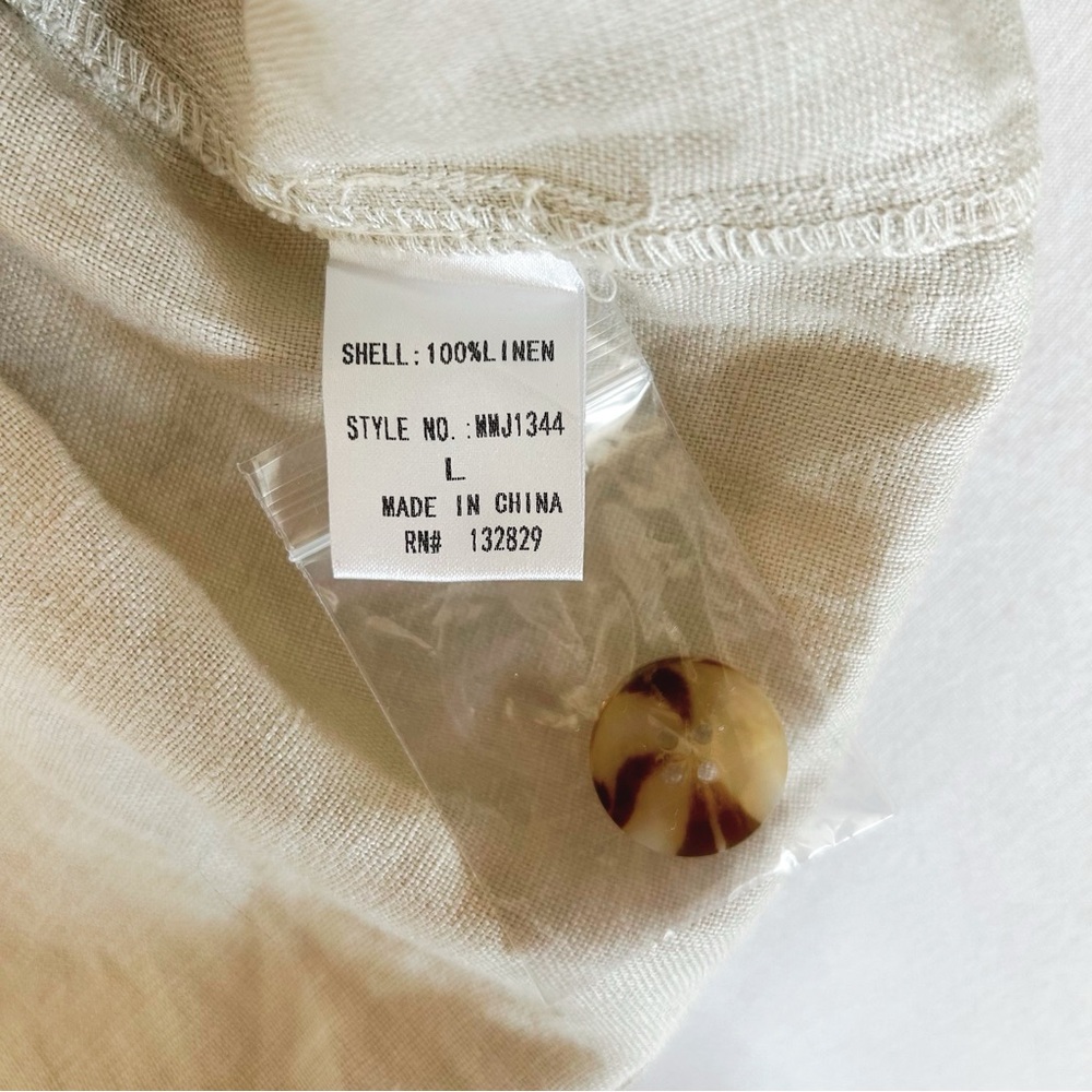 Neuflora 100% Linen Venice Blazer size large, Cream - Picture 4 of 4
